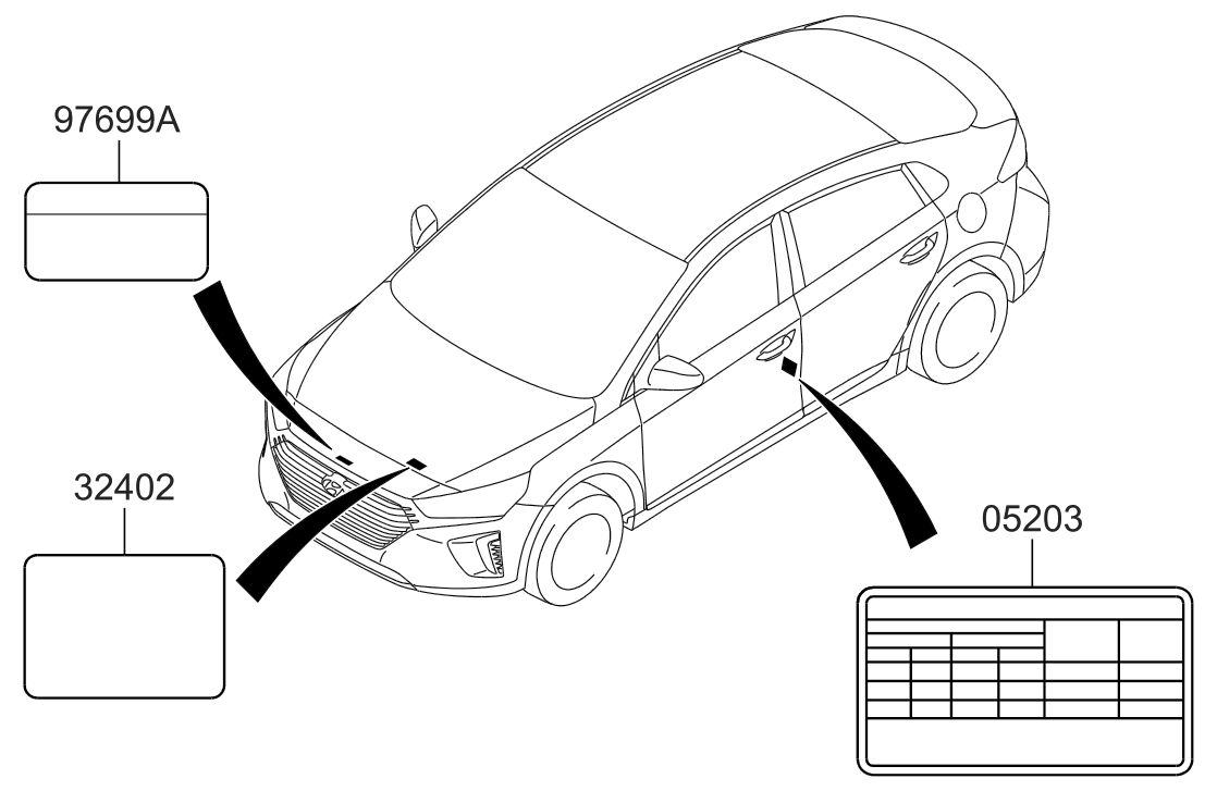 Hyundai 32450-03FC1 Emission Label 32450-03FC1 Hyundai Emission Label