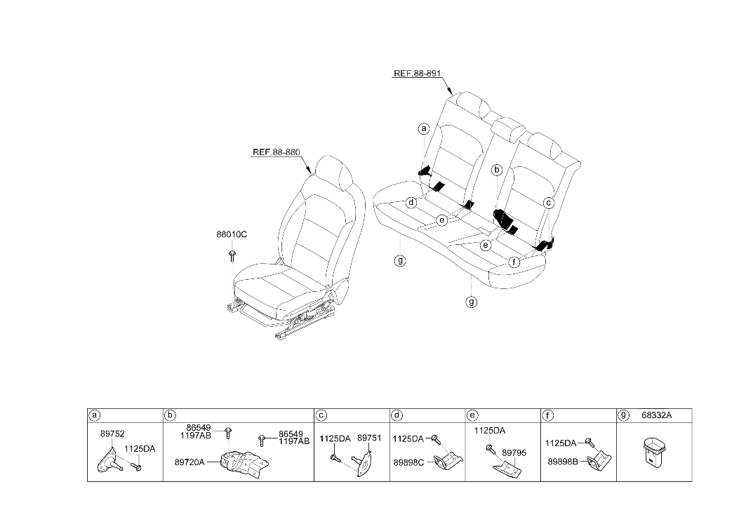 Hyundai 89797-G2000 Child Lower Anchor Bracket Assembly 89797-G2000 Hyundai Child Lower Anchor Bracket Assembly