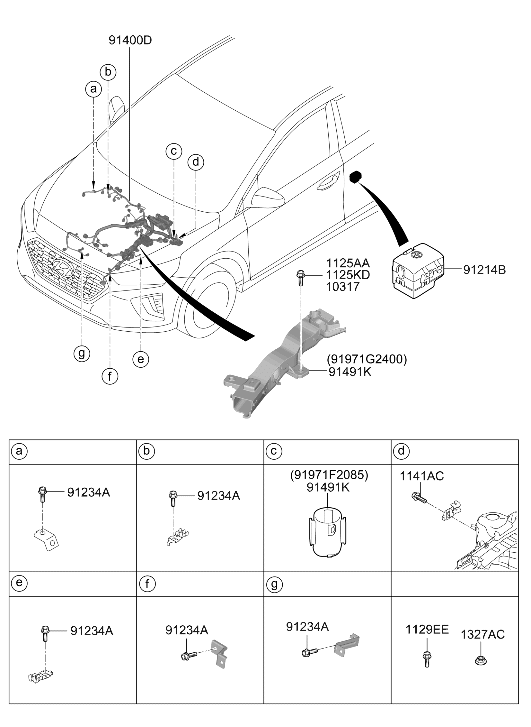 91410-G2190 Hyundai Control Wiring Assembly