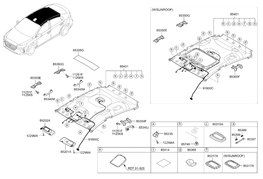 91800-G2205 Hyundai Roof Wiring Assembly