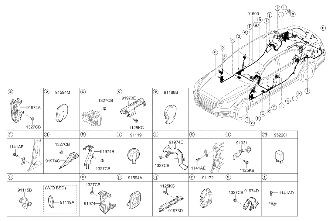 Hyundai 91970-D2010 Protector Wiring 91970-D2010 Hyundai Protector Wiring