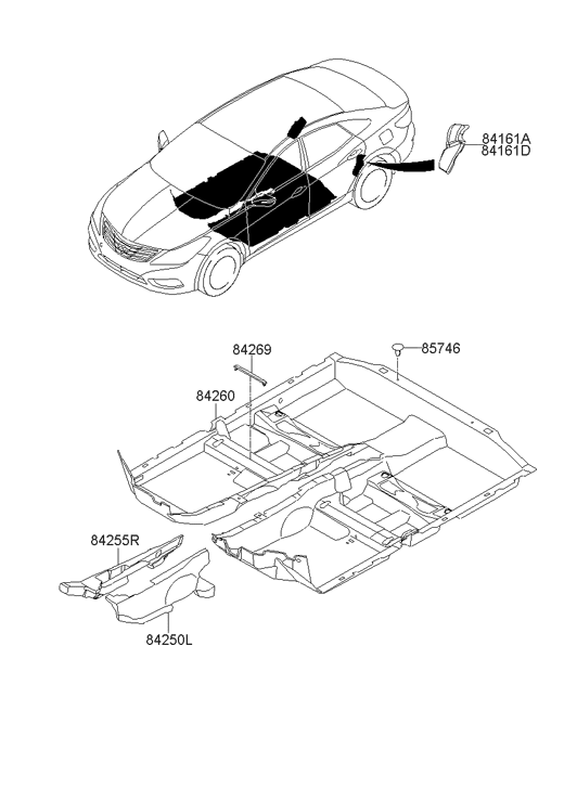 Hyundai 84260-3V501-HZ Carpet Assembly Floor 84260-3V501-HZ Hyundai Carpet Assembly Floor