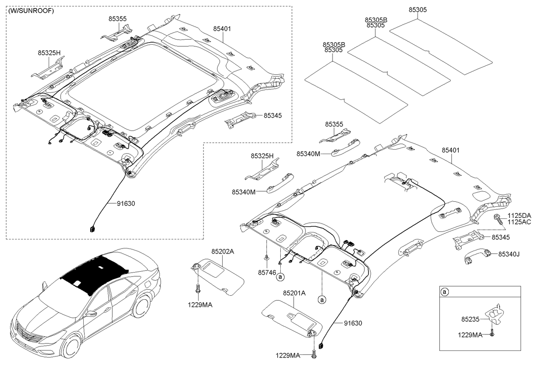 91801-3V040 Hyundai Wiring Assembly Roof