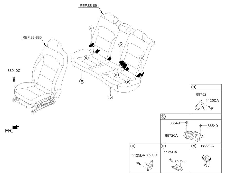 89795-G7000 Hyundai Child Lower Anchor Bracket Assembly