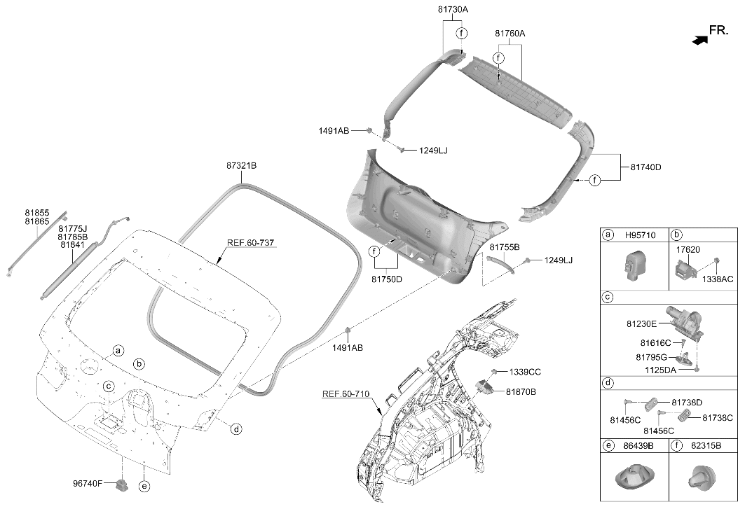 Hyundai 81751-NI000-NNB GRIP HANDLE-TAIL GATE 81751-NI000-NNB Hyundai GRIP HANDLE-TAIL GATE