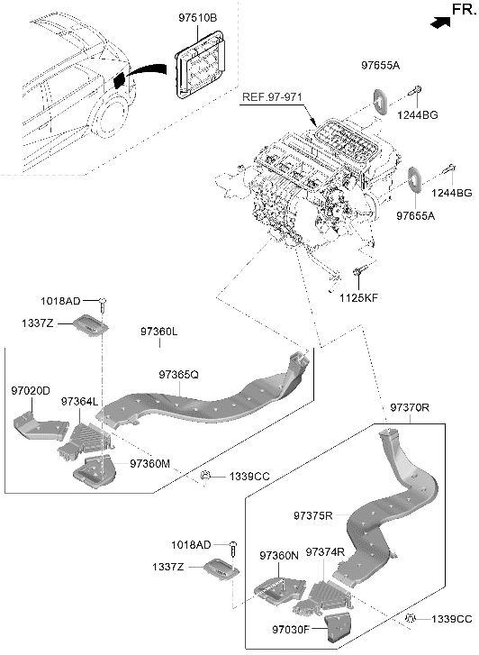 Hyundai 97375-NI000 DUCT-REAR,RH 97375-NI000 Hyundai DUCT-REAR,RH