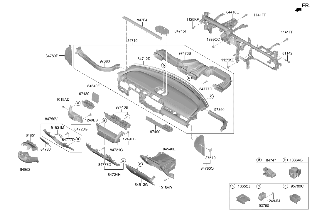 Hyundai 84787-GI010-MEE Crash Pad Panel Assembly Upper Pass Side 84787-GI010-MEE Hyundai Crash Pad Panel Assembly Upper Pass Side