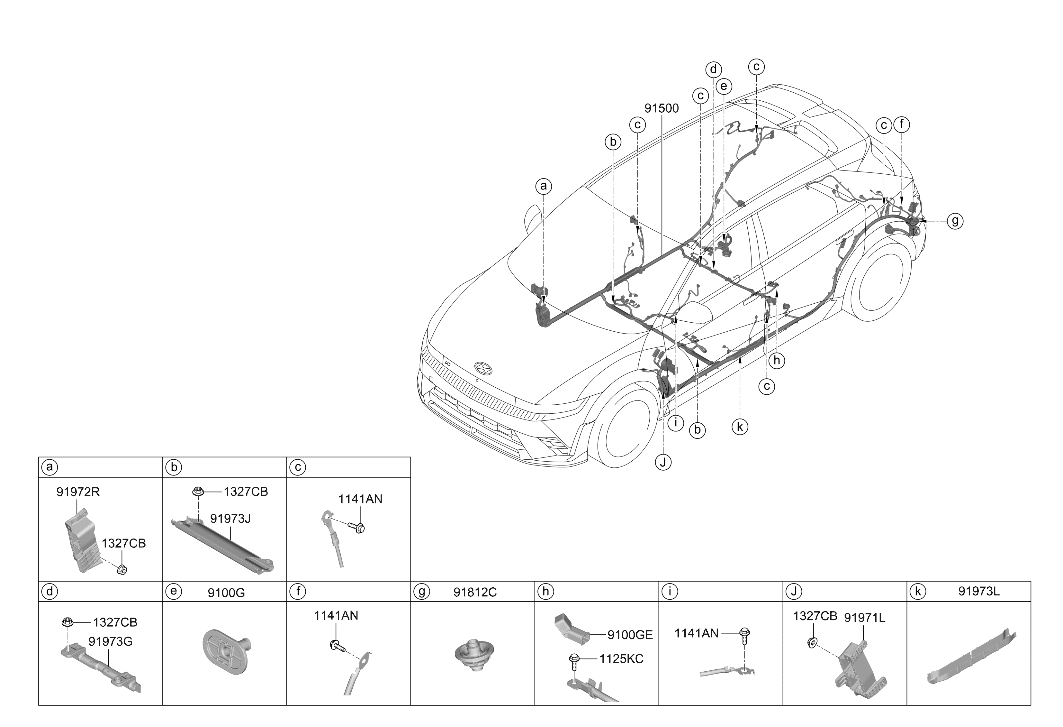 Hyundai 91500-NI540 Wiring Assembly Floor 91500-NI540 Hyundai Wiring Assembly Floor