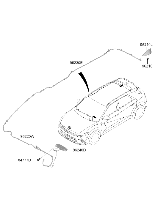 96210-NI050-EB Hyundai Combination Antenna Assembly