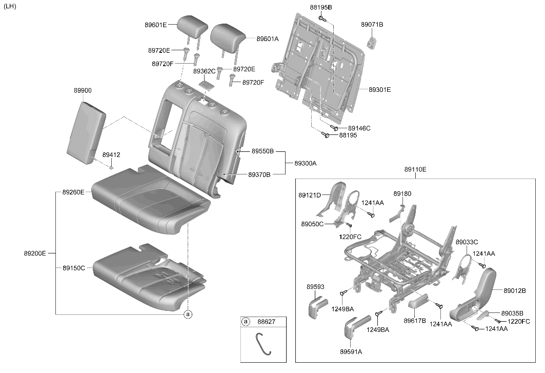 Hyundai 89900-GI200-WGU Rear Seat Back Armrest Assembly 89900-GI200-WGU Hyundai Rear Seat Back Armrest Assembly