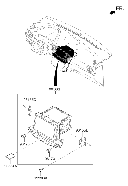 96560-G2250-PGB Hyundai Head Unit Assembly Avn