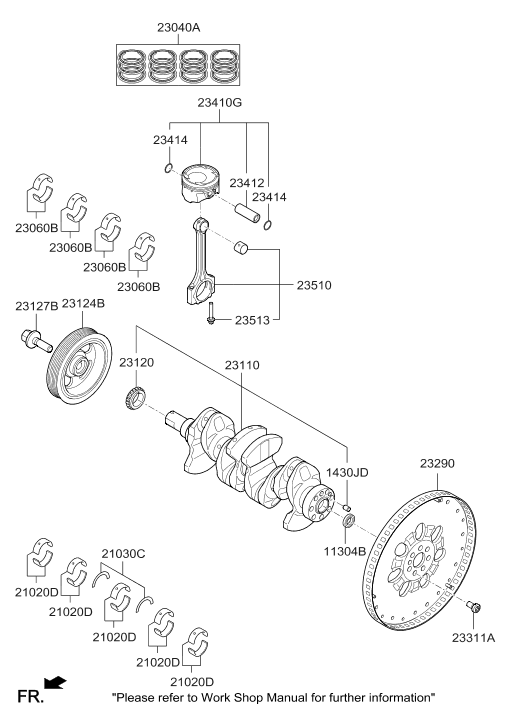 Hyundai 23040-03HA0 Piston Ring Set 23040-03HA0 Hyundai Piston Ring Set