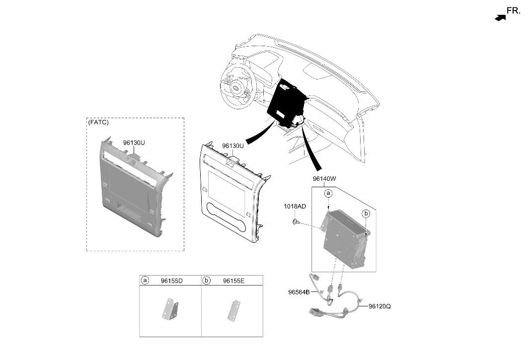96176-N9100 Hyundai Bracket-Set MTG,Right Hand