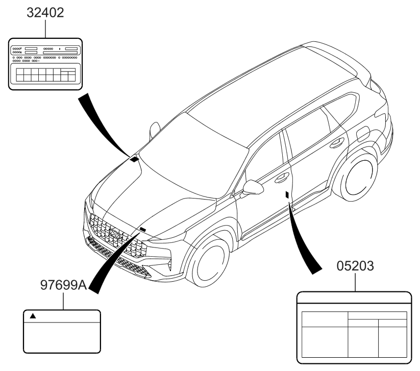 Hyundai 32450-2MTB0 Emission Label 32450-2MTB0 Hyundai Emission Label