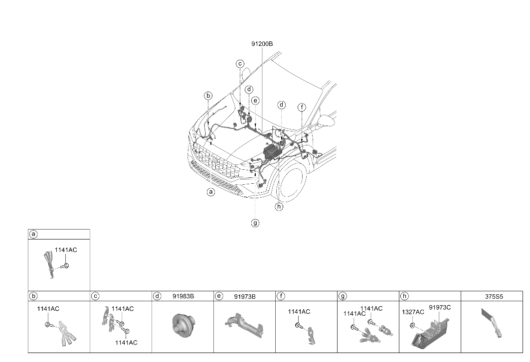 Hyundai 91201-CL691 Wiring Assembly Front 91201-CL691 Hyundai Wiring Assembly Front