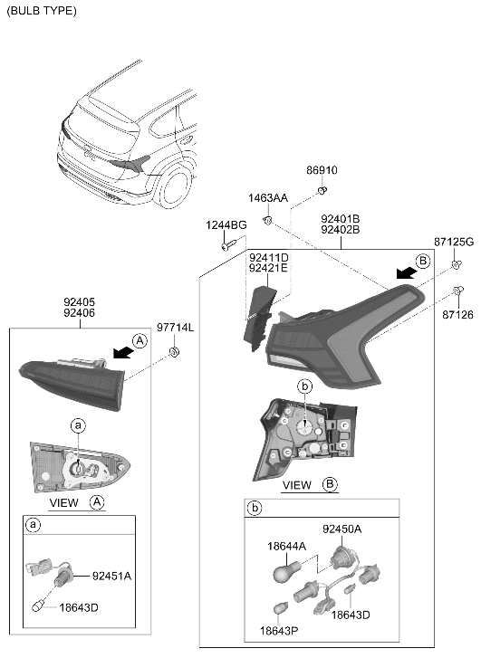 Hyundai 92403-S1500 Lamp Assembly-Rear Comb Inside,LH 92403-S1500 Hyundai Lamp Assembly-Rear Comb Inside,LH