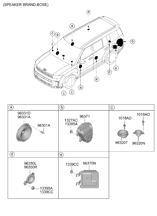 96340-P6350 Hyundai SPEAKER ASSY-RR DR