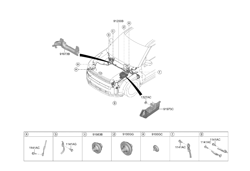 Hyundai 91200-HB030 Wiring Assembly Front 91200-HB030 Hyundai Wiring Assembly Front