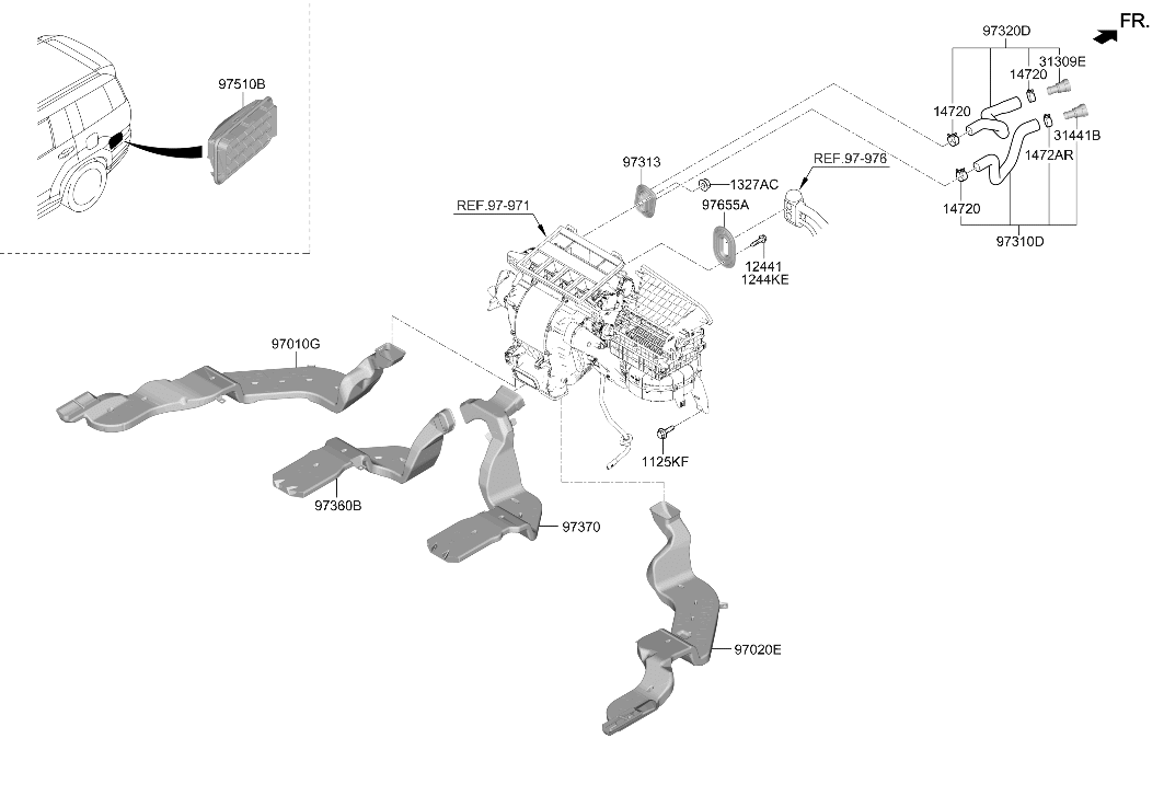 Hyundai 97312-HB000 HOSE ASSY-WATER OUTLET 97312-HB000 Hyundai HOSE ASSY-WATER OUTLET