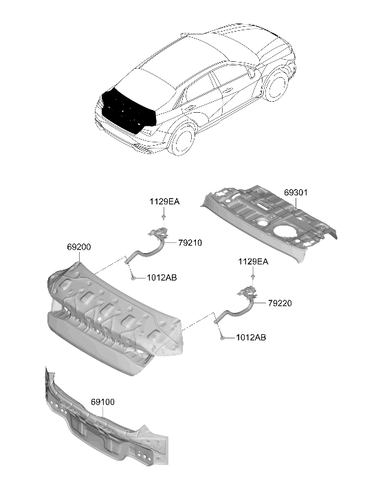 69100-AB000 Hyundai PANEL ASSY-BACK