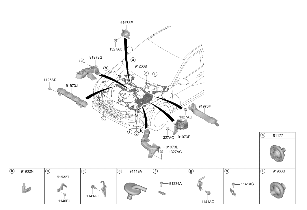 91230-AB140 Hyundai Wiring Assembly Front