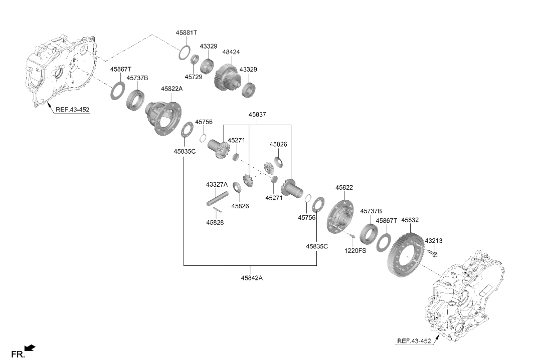 48424-2H010 Hyundai Gear Set-Transfer Driven