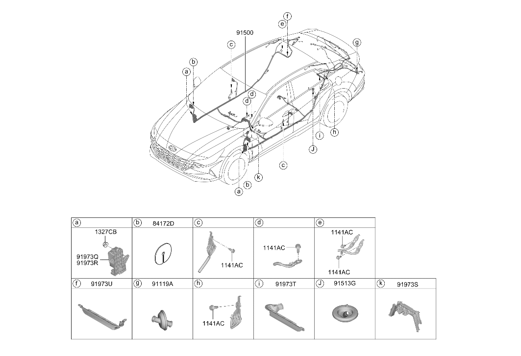 Hyundai 91500-AB070 Wiring Assembly Floor 91500-AB070 Hyundai Wiring Assembly Floor