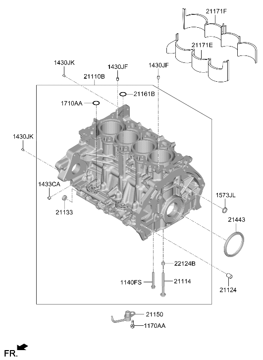 207L3-2JK00 Hyundai Cylinder Block Sub Assembly