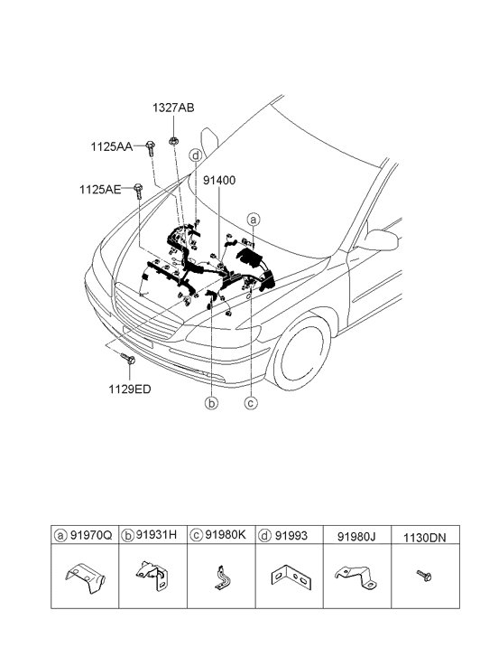 Hyundai 91410-3L050 Wiring Assembly-Engine Control Module 91410-3L050 Hyundai Wiring Assembly-Engine Control Module