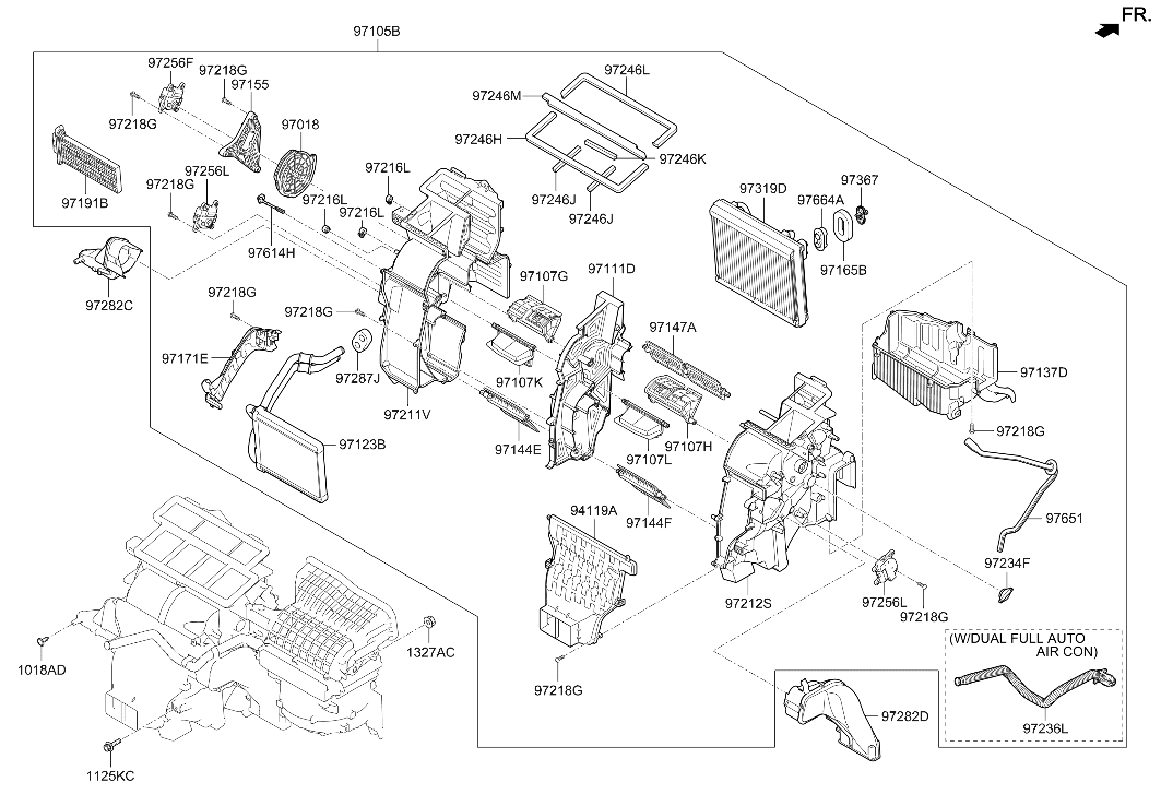 97205-D3AK0 Hyundai Heater & Evaporator Assembly