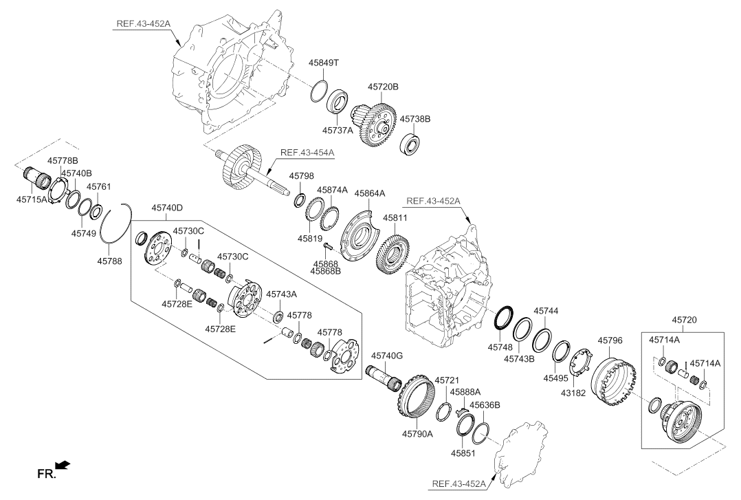 Hyundai 45720-26024 Automatic Transaxle Transfer Driven Gear Kit 45720-26024 Hyundai Automatic Transaxle Transfer Driven Gear Kit