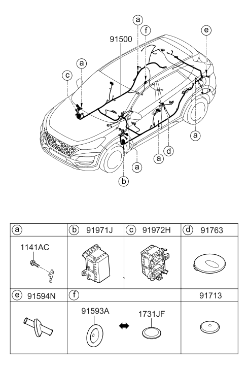 91390-D3030 Hyundai Wiring Assembly Floor