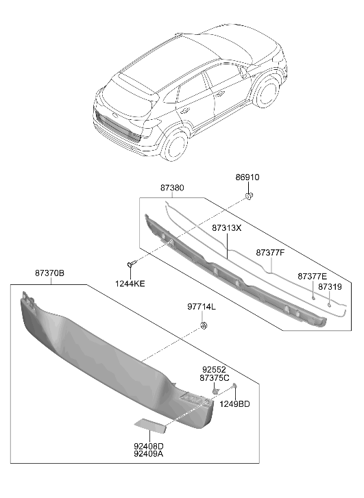 87318-D3500 Hyundai Sealing Pad-B/PNL MLDG NO.5