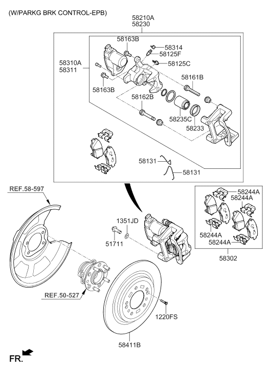 58244-3Z000 Hyundai Pad Spring