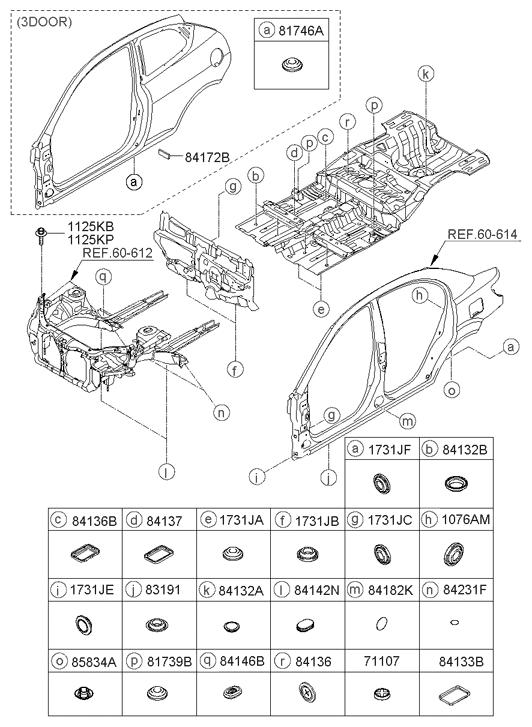 84137-1C000 Hyundai Plug-Center Floor