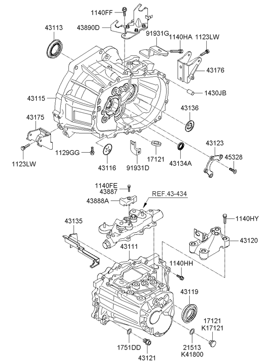 Hyundai 43890-23060 Bracket Assembly-Shift Cable 43890-23060 Hyundai Bracket Assembly-Shift Cable
