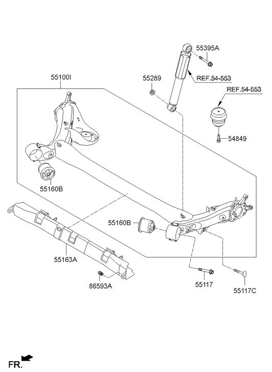 Hyundai 55163-3Y000 Under Cover,LH 55163-3Y000 Hyundai Under Cover,LH