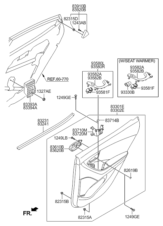 Hyundai 83394-3X110 Pad-Rear Door Impact,RH 83394-3X110 Hyundai Pad-Rear Door Impact,RH