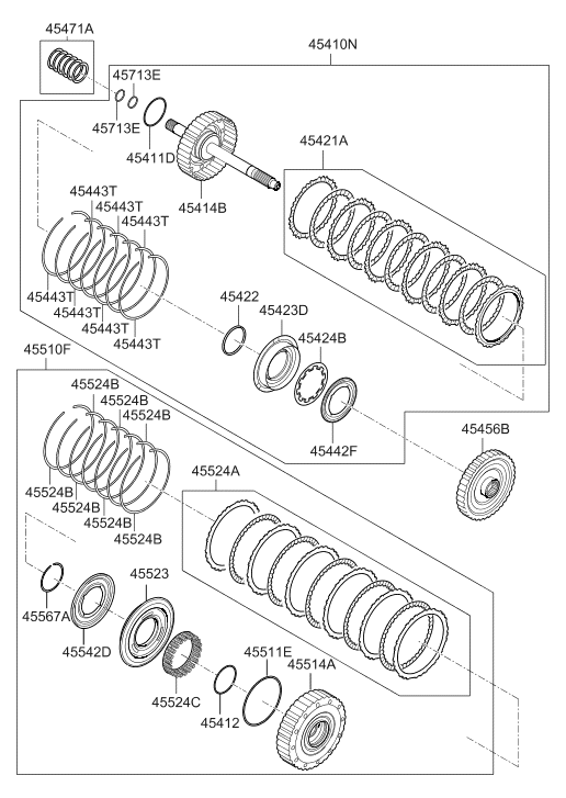 45510-26300 Hyundai Clutch Assembly-Under Drive