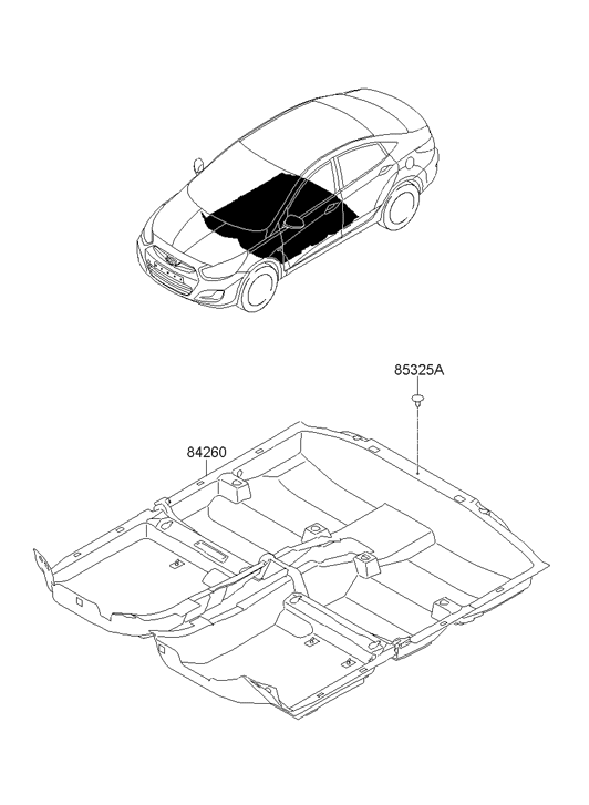 84260-1R100-B1 Hyundai Carpet Assembly Floor