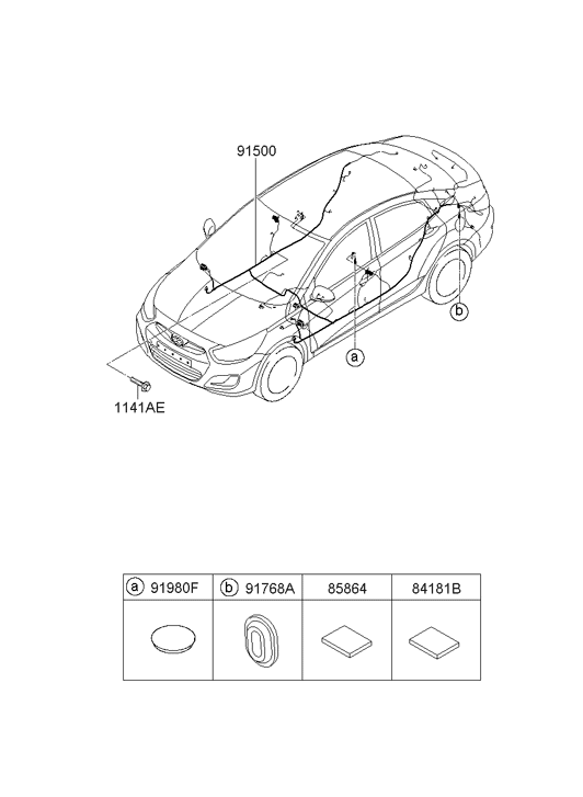 Hyundai 91560-1R010 Wiring Assembly Floor 91560-1R010 Hyundai Wiring Assembly Floor