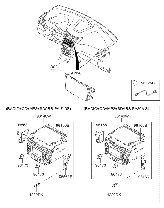 96170-1R151-4X Hyundai Audio Assembly
