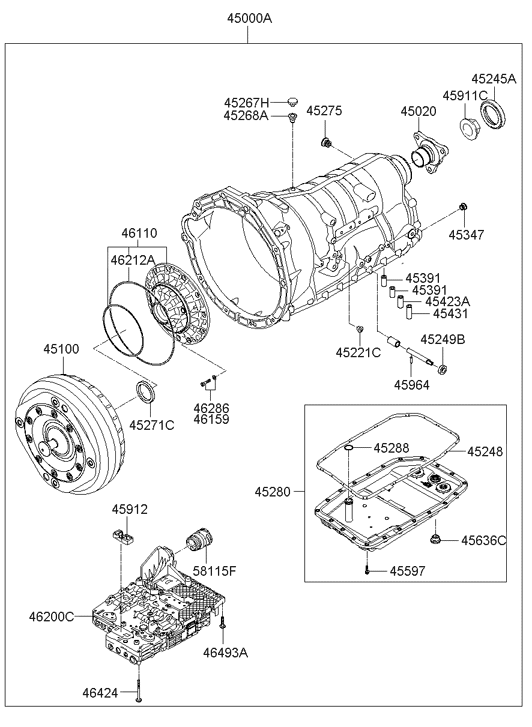 45000-49621 Hyundai ATA & Torque Converter Assembly
