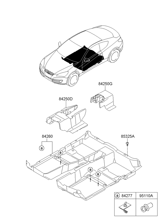 Hyundai 84260-2M000-9P Carpet Assembly Floor 84260-2M000-9P Hyundai Carpet Assembly Floor