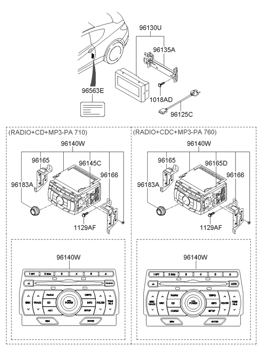 96180-2M100 Hyundai Audio Assembly