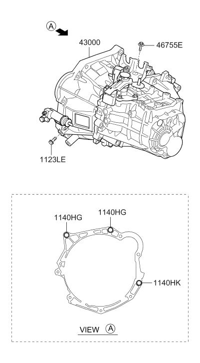 Hyundai 43000-32384 Manual Transmission Assembly 43000-32384 Hyundai Manual Transmission Assembly