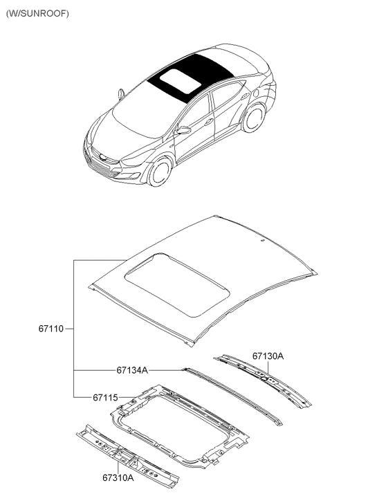 Hyundai 67115-3X010 Sunroof Reinforcement Ring Assembly 67115-3X010 Hyundai Sunroof Reinforcement Ring Assembly