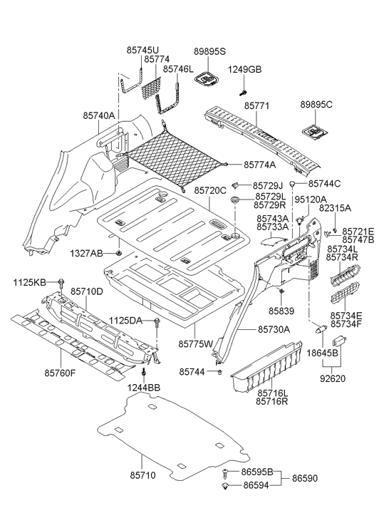 85729-2E000-WK Hyundai Knob-Load Floor Lock