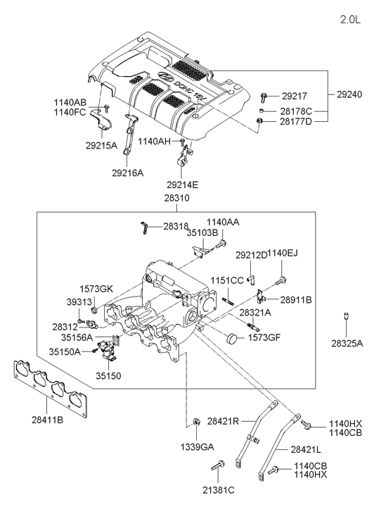 11403-10166-K Hyundai Bolt
