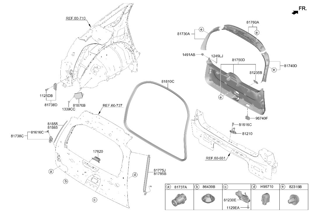 Hyundai 81771-GO000 BUMPER-T/GATE SIDE GUIDE 81771-GO000 Hyundai BUMPER-T/GATE SIDE GUIDE